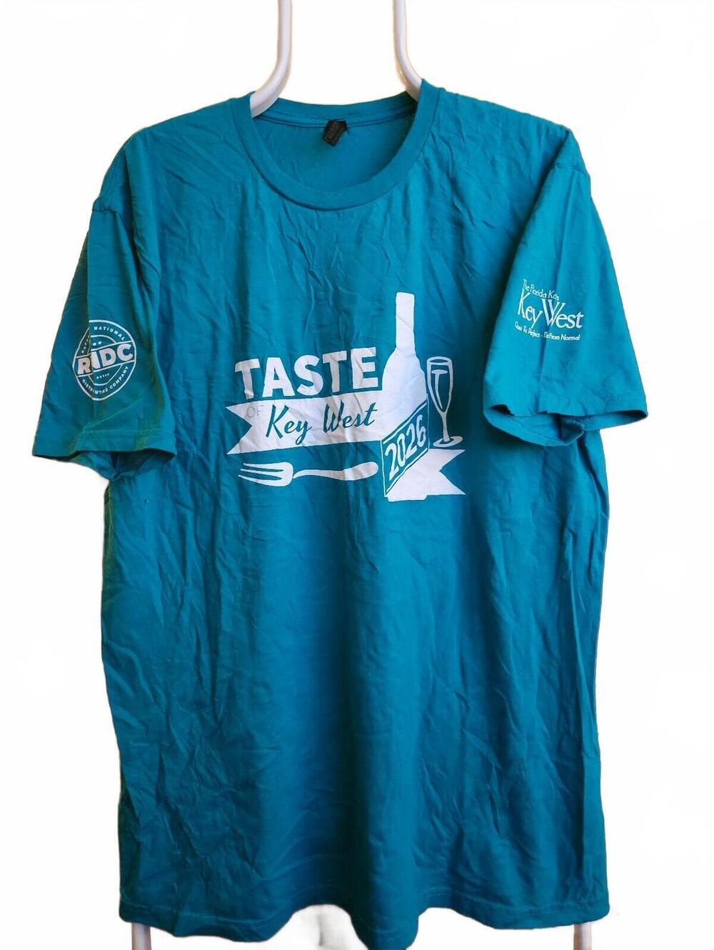 Taste of Key West, FL official blue T-shirt - Large - HIV benefit event 2026 EUC